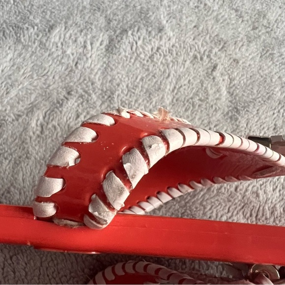 Jack Rogers Alana Jelly Slip-On Whipstitch Tassel Thong Flip Flop Sandals Coral - Picture 11 of 12